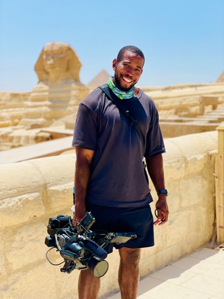 Troy Manning, director of photography, on location in Egypt